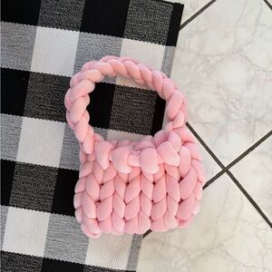 Chunky Knit Pink Handbag